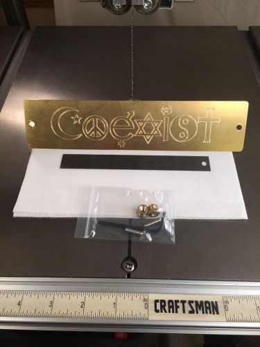 Coexist peace solid brass engraving plate for new hermes font tray for sale