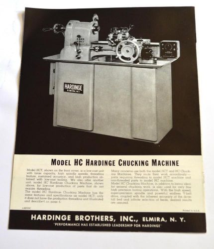 HARDINGE HC-HCT PRECISION CHUCKING MACHINES BROCHURE