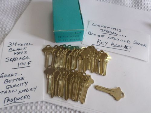 Vintage schlage  key blanks lot of 34 total  keys locksmith house key 101f for sale