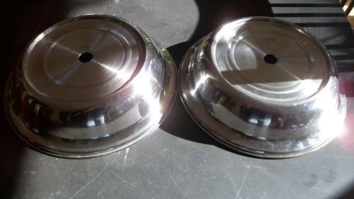 (2) VOLLRATH USA 10&#034; Stainless Steel Plate Covers 47515