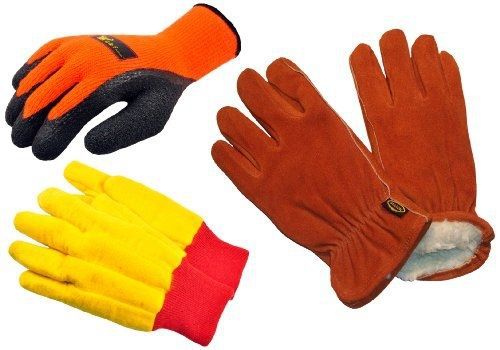 G &amp; F 1528-5414-6454XL Winter Outdoor I winter work gloves assortment, 3 styles,