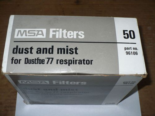 MSA 96106 Dust &amp; Mist Filters, Package of 50, New