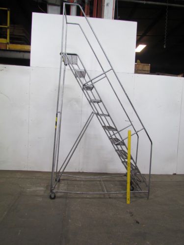 10 step rolling ladder safety warehouse 95&#034; platform height for sale