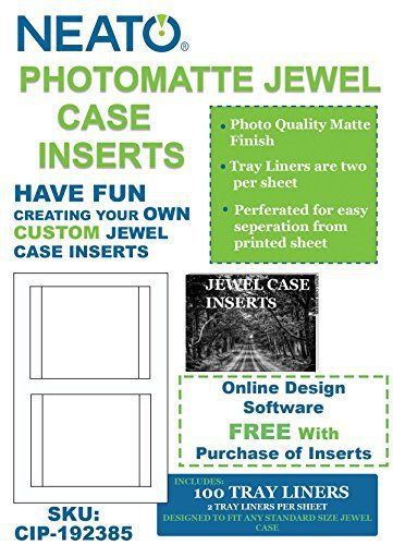 Neato PhotoMatte Jewel Case Inserts, 100 Tray Liners, CIP-192385 - Online Design