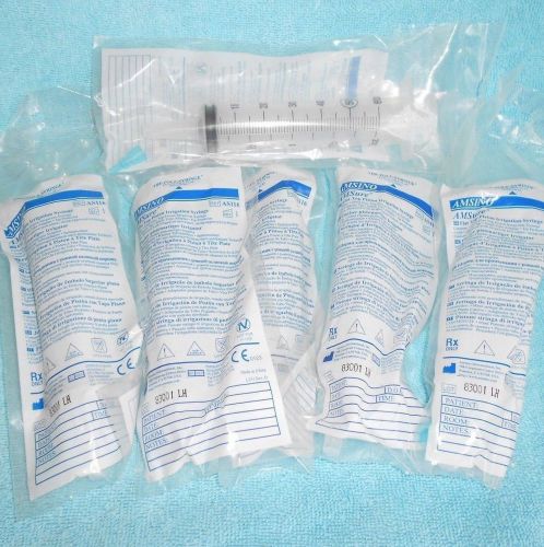 6 AMSINO Flat Top Piston Irrigation Syringes (AS116) for Arts Crafts Meds &amp; Pets