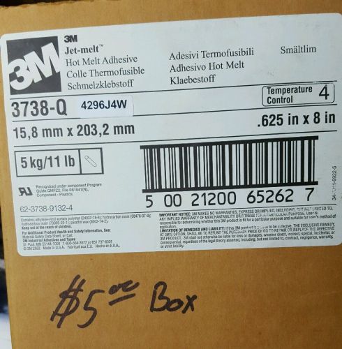 3M 3738 Q Hot Jet Melt Adhesive, Tan, 5/8 x 8 In, PK165  11 pound box new
