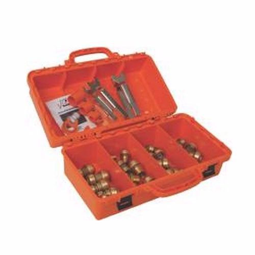 Cash acme 22486lf sharkbite push fit contractor kit, 3/4 in. and 1/2 in. for sale