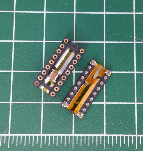 10x high quality machined pin Dip-18 IC sockets with integrated bypass capacitor
