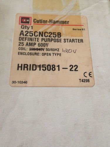Cutler-hammer a25cnc25b definite purpose starter for sale