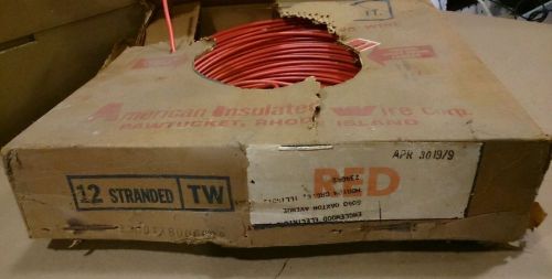 AIP  Electric Vintage Wire 12awg tw electrical Stranded Red *Rare* 500 ft