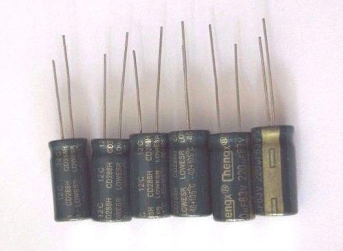 5 PCS CAPACITOR 220uf 63v 10X20 HIGH RIPPLE CURRENT LOW IMPEDANCE