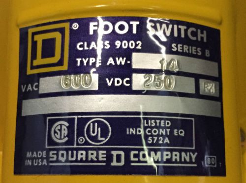 9002 AW-14 9002 Square D Co Foot Switch