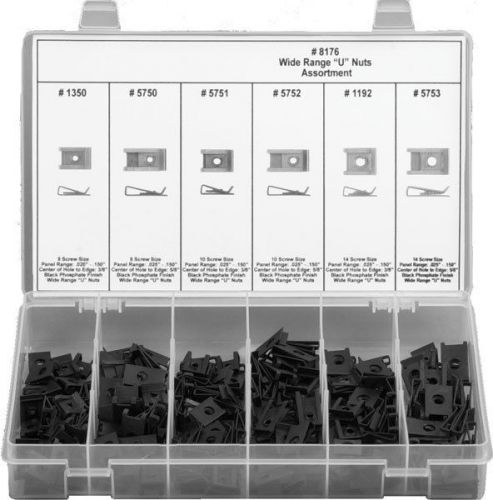 U &amp; Speed Nuts #8 #10 &amp; 1/4 Assortment of 6 Sizes 210 Pieces
