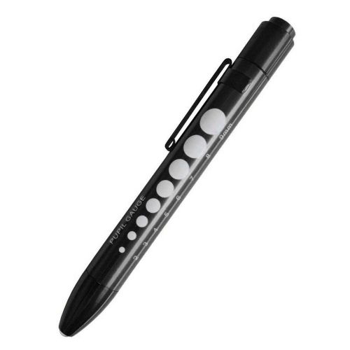 Durable Black LED PUPIL GAUGE Doctor Nurse Check Pen Light Medical Penlight Tool