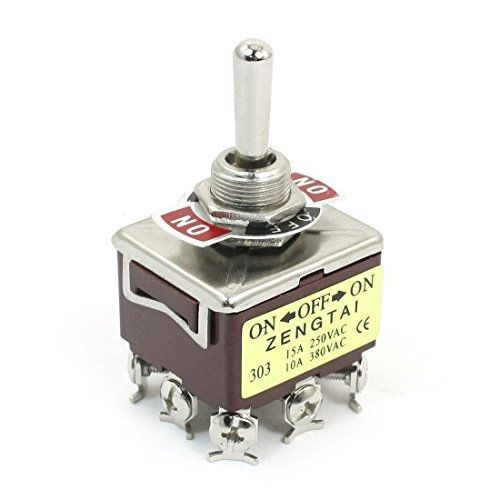AC 380V 10A ON-OFF-ON 3 Positions 9 Pin Latching Toggle Switch 3PDT