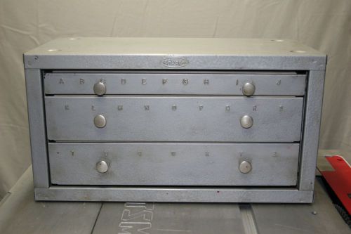 Huot drill index cabinet 3 drawer with drill bitts letter sizes