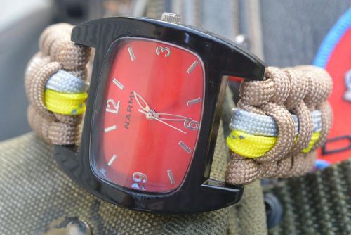 Extreme brown firefighter fire rescue bunker turnout gear 550 paracord watch for sale
