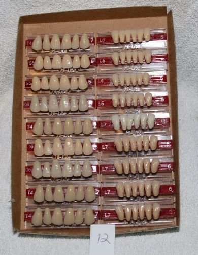 18 CARDS OF UPER and LOWER ANTERIOR ACRYLIC DENTURE TEETH   HILITE