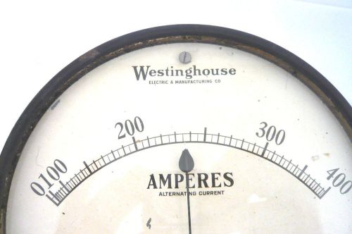 Vintage 7&#034; Westinghouse Amperes Large Size 0-400 Type SY Gauge Steampunk 5 lbs