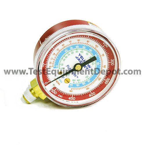 Yellow Jacket 49015 2 1/2&#034; Gauge ( F), Red Pressure, 0-500 Psi, R-22/134A/404A