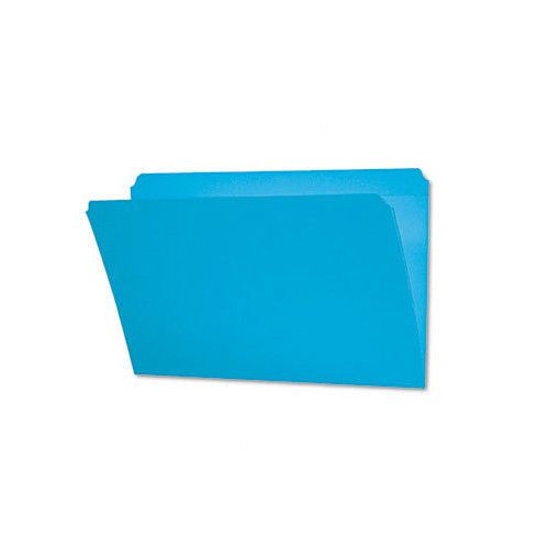Top tab fastener file folder, 11 pt. paperboard, straight cut, blue, 50/box for sale