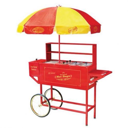 Nostalgia Electrics Large Hot Dog Cart With Umbrella