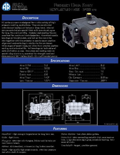 Industrial Triplex Plunger Pumps RC Series Pumps RCV2.5G25D-F7-SX - 3400 RPM