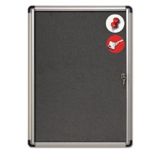 Slim-line enclosed fabric bulletin board, 28 x 38 - aluminum case ab638319 for sale