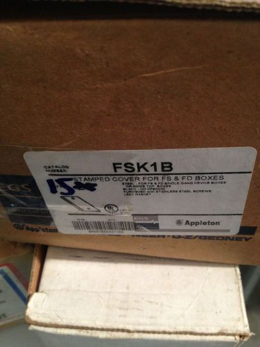 (15) Appleton Electric FSK1B Blank Malleable Iron Conduit Box Cover W/O Gasket