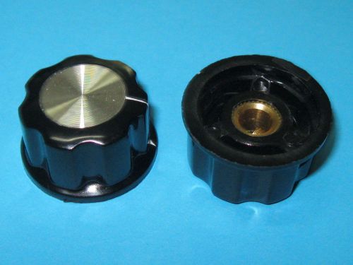 5 pcs Skirted Knob A03 For Standard Pots Black 26.6mmx14.8mm Hole Diamete 6mm