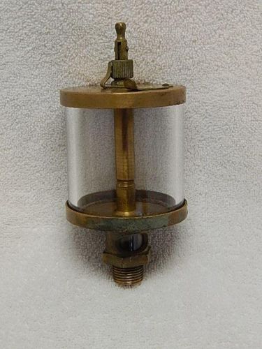 Vintage essex brass &amp; glass visible oiler hit and miss engine drip large size for sale
