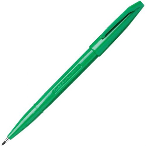 Pentel Sign Pen, Fiber Tip, Fine Point, Green Ink, DZ ( 12 pcs ) - PEN - S520D