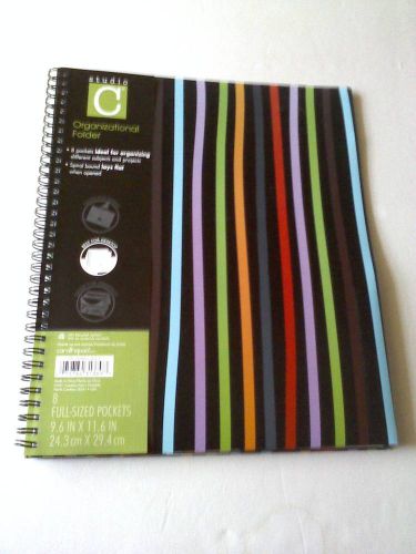 Carolina Pad Studio C Spiral 8 Pocket Folder Stripes Notebook Organizer Projects