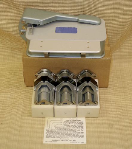 NOS NEW LASSCO MODEL 20 CORNEROUNDER WITH 1/2 1/4 1/8 CUTTING DIES