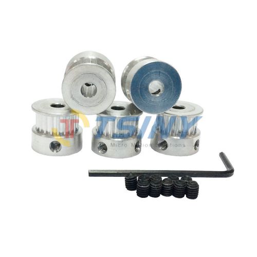 5pcs t2.5 timing pulley 20teeth bore 5mm aluminum alloy synchronous wheel belt for sale