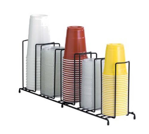 Dispense Rite WR Black Wire Rack Cup and Lid Organizer, 8 1/2 x 23 x 5 inch