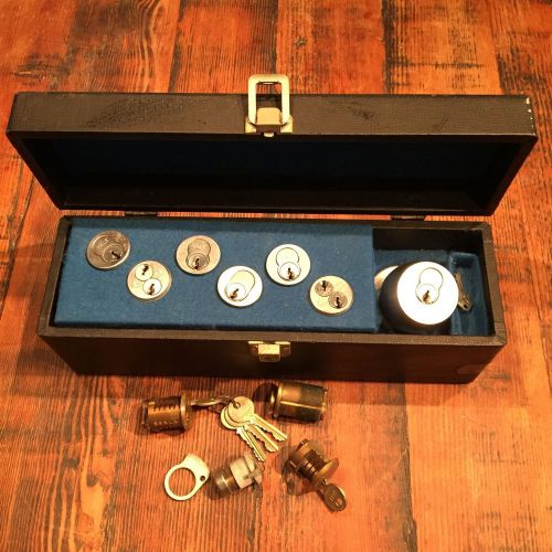 VTG Yale Locksmith Salesman Tool Set Box Deadbolt Cylinders w/ Keys Traveling