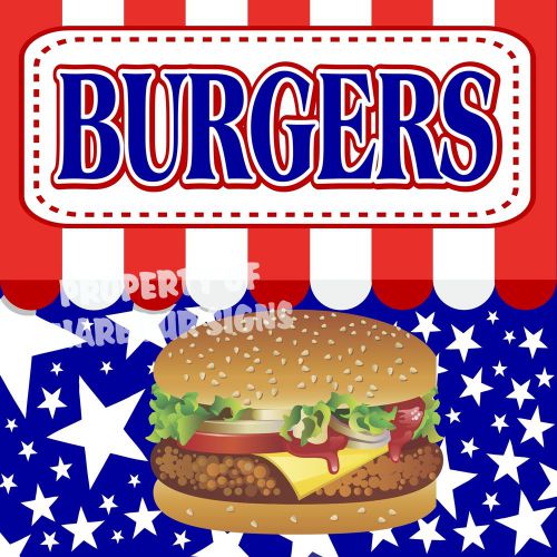 Burgers Decal 14&#034; Hamburgers Concession Food Truck Restaurant Vinyl Stickers