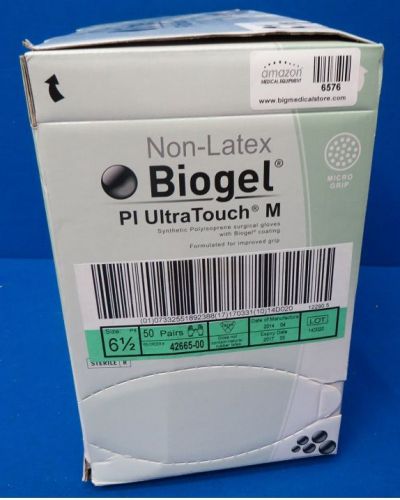 Biogel 42665-00 50 Pairs Synthetic Polyisoprene Surgical Gloves, Size 6 1/2