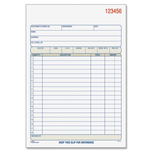 Adams Carbonless Sales Order Books - 50 Sheet[s] - 3 Part - Carbonless - 8.43&#034; X