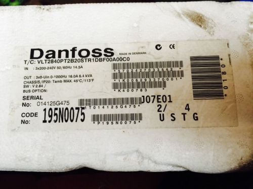 Danfoss vlt2840pt4b20str1dbf00a00c0 frequency converter 195n1075 vlt2800 for sale
