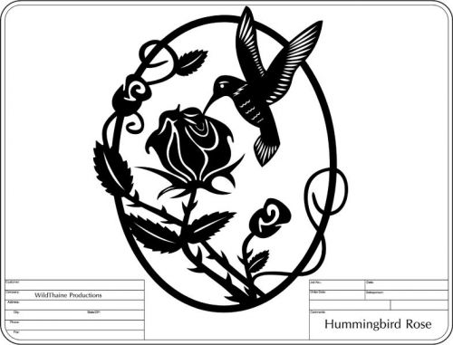 DXF File Hummingbird Rose CNC dxf  for PlasmaLaser Scroll saw Vector Dxf cnc Cnc