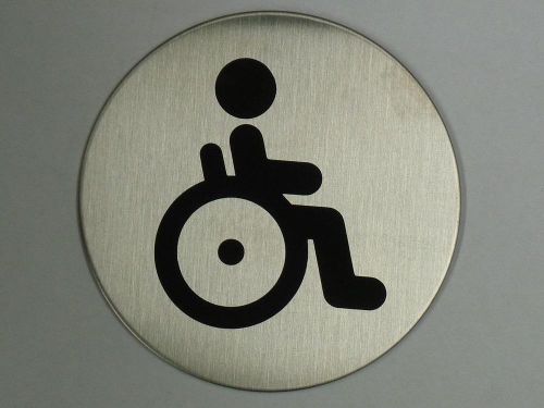 PICTO Durable signage brushed s/steel stick on sign 4906 ?83mm disabled handicap