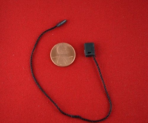Tags by golden india 7&#034; 100 pcs black hang tag nylon string snap lock pin loop for sale