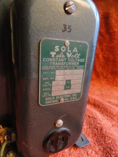 SOLA TELEVOLT Constant Voltage Transformer 7201