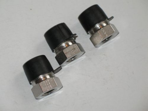 Set of 3 Parker Stainless Steel SS Fitting 1/2&#034; Female Fm x 3/4&#034; Male NPT Union