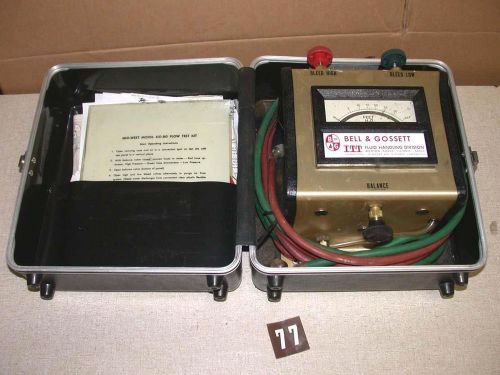 BELL &amp; GOSSETT Mid-West flow test kit model 831 831-BG Free S&amp;H