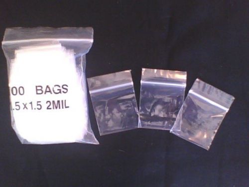 1.5&#034; x 1.5&#034; 2 mil Sealable Plastic Bags 100 pcs