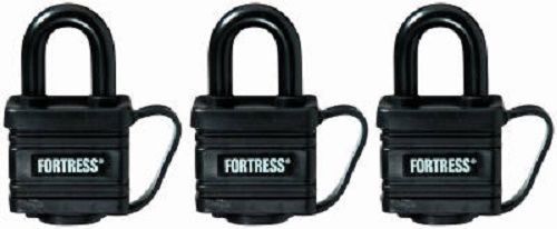 Master lock 3 pack, 1-9/16&#034;, covered laminated weatherproof padlock for sale