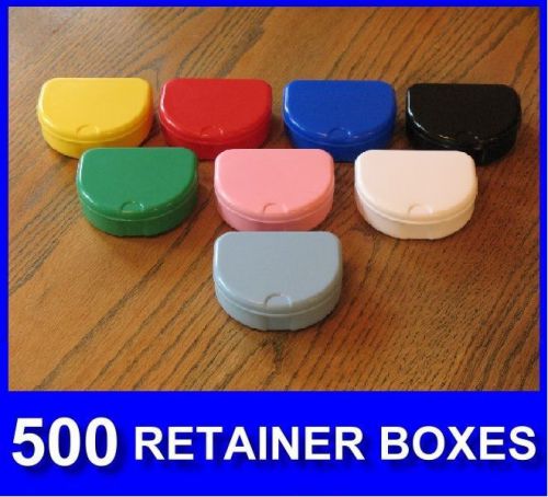 500 Mixed Color Denture Retainer Box Orthodontic Dental Case Mouth Ortho Brace